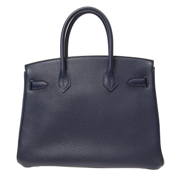 NEW HERMES HANDBAGS BIRKIN 30 76/L3 CLUTCH BAG BLEU INDIGO