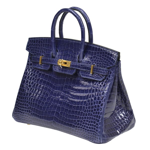 NEW HERMES HANDBAGS BIRKIN 25 M3 CLUTCH BAG BLEU ENCRE