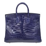 NEW HERMES HANDBAGS BIRKIN 25 M3 CLUTCH BAG BLEU ENCRE