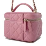 CHANEL Vanity ChainShoulder Bag Pink Caviar Leather