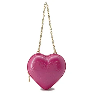 LOUIS VUITTON Keep My Heart Neon Pink M82966 Monogram Vernis Leather