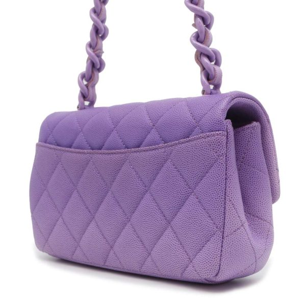 CHANEL Mini flap Bag Purple AS4598 Caviar Leather