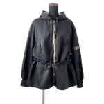 LOUIS VUITTON Lightweight Crinkle Parka Size 42 Noir 1AFGKP Nylon100%