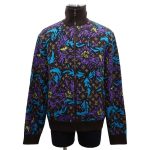 LOUIS VUITTON Monogram Zip-up Knit Jacket Size L Brown/Purple/Blue 1AB6H0 Wool 100%