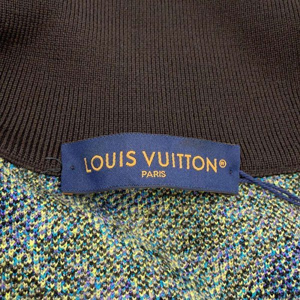 LOUIS VUITTON Monogram Zip-up Knit Jacket Size L Brown/Purple/Blue 1AB6H0 Wool 100%