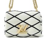 LOUIS VUITTON PICO GO-14 Maltage White/Noir M23762 Lamb Leather LV Twist