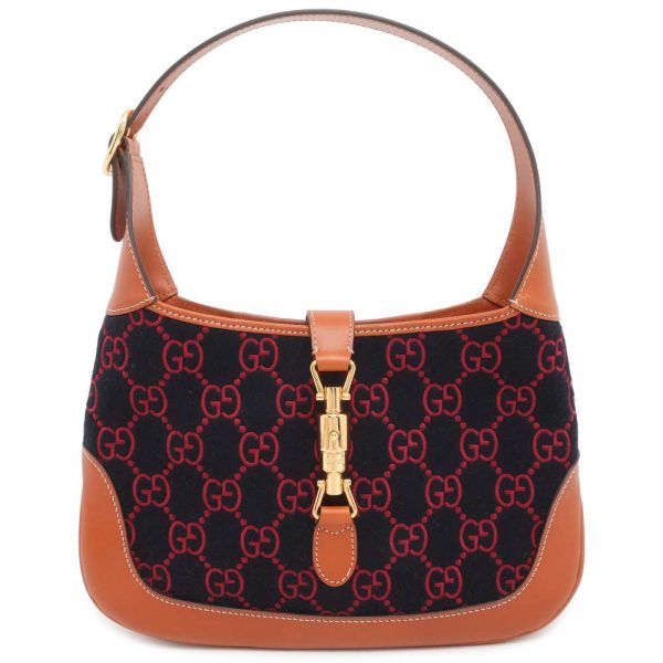 GUCCI Jackie 1961 2wayBag Navy/Brown/Red 636706 Leather Felt