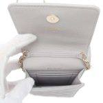 CHANEL Matelasse Smartphone & Airpods PROCase ChainShoulder Gray AP2970 Caviar Leather