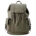 GUCCI Jumbo GG Embossed Backpack Dark Green 625770 Leather