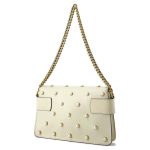 GUCCI Broadway ChainShoulder Bag White 453778 Leather Faux Pearl Rhinestone