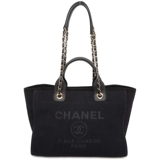 CHANEL Deauville Line Black AS3257 Mix Fiber