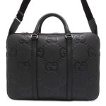 GUCCI Jumbo GG 2way Briefcase Black 658573 Leather