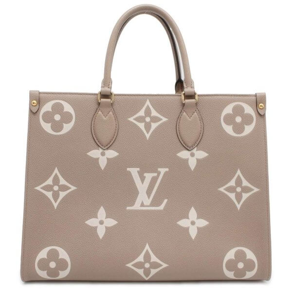 LOUIS VUITTON Onthego Tourterelle/Claim M45494 Monogram Empreinte Leather Size MM