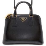 PRADA Promenade 2WAY Handbag Black BL0838 Patent Leather