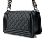 CHANEL Boy Chanel ChainShoulder Bag Black A67085 Caviar Leather Size Small