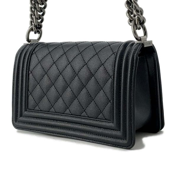 CHANEL Boy Chanel ChainShoulder Bag Black A67085 Caviar Leather Size Small