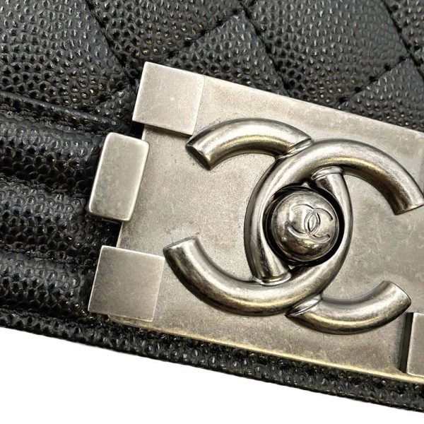 CHANEL Boy Chanel ChainShoulder Bag Black A67085 Caviar Leather Size Small