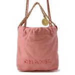 CHANEL CHANEL 22 Handbag Pink AS3980 Shiny Calf Leather Size Mini