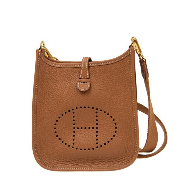 NEW HERMES HANDBAGS EVELYNE 16 37 CROSSBODY BAG GOLD