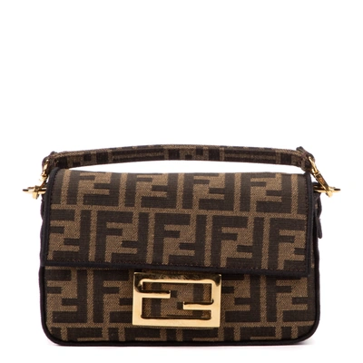 Fendi Baguette Mini Jacquard FF Fabric Bag